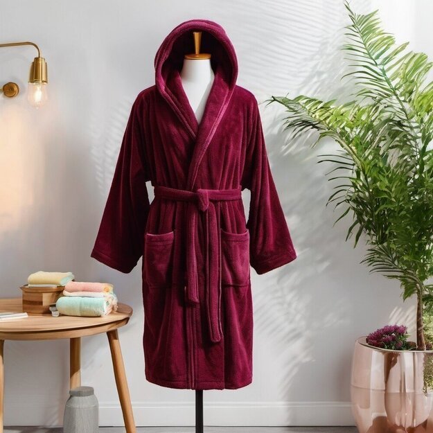 Veliūrinis chalatas su kapišonu 2