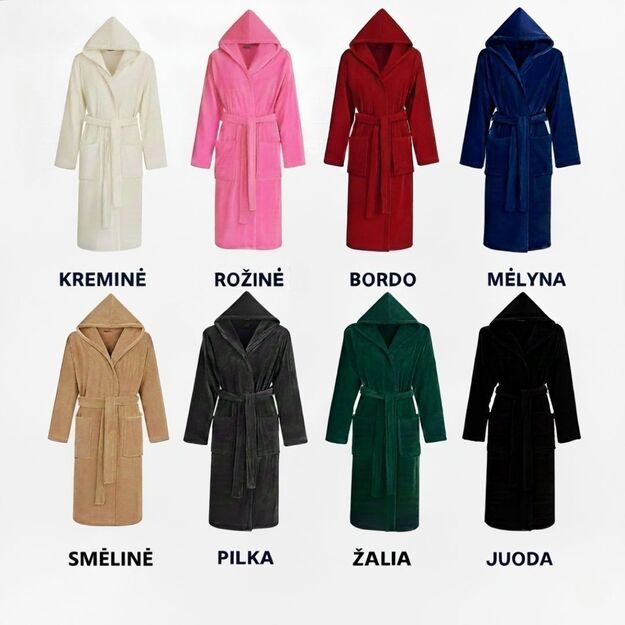 Veliūrinis chalatas su kapišonu 8