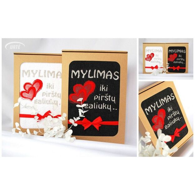 Siuvinėtas rankšluostis "Dvi širdys" 1