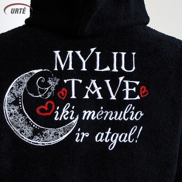 Siuvinėtas chalatas "Myliu Tave"