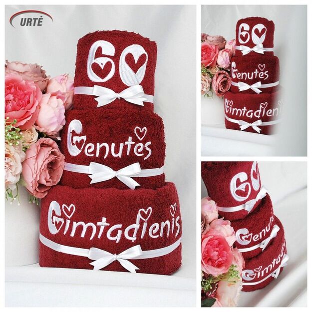 Rankšluosčių tortas "Gimtadienio širdučių tortas" 1