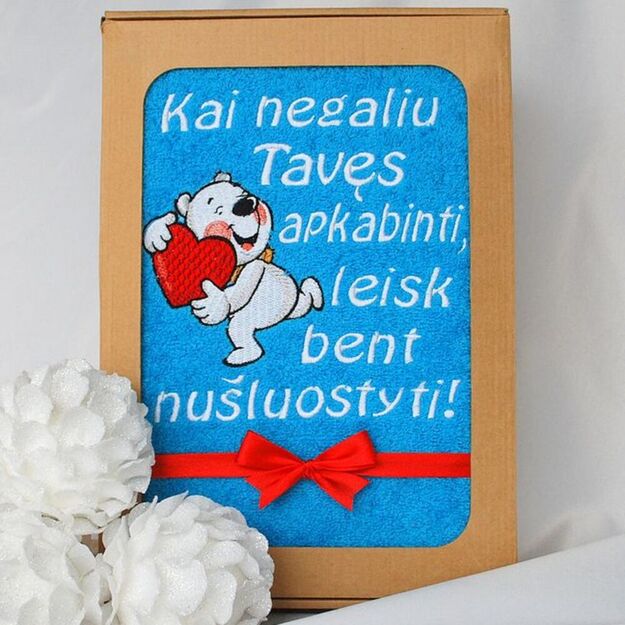 Siuvinėtas rankšluostis "Mylimas meškiukas"