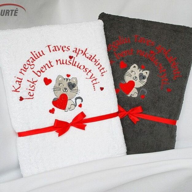 Siuvinėtas rankšluostis "Meili katytė"