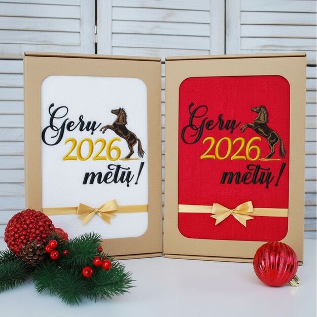 Siuvinėtas rankšluostis "Arklio metai"