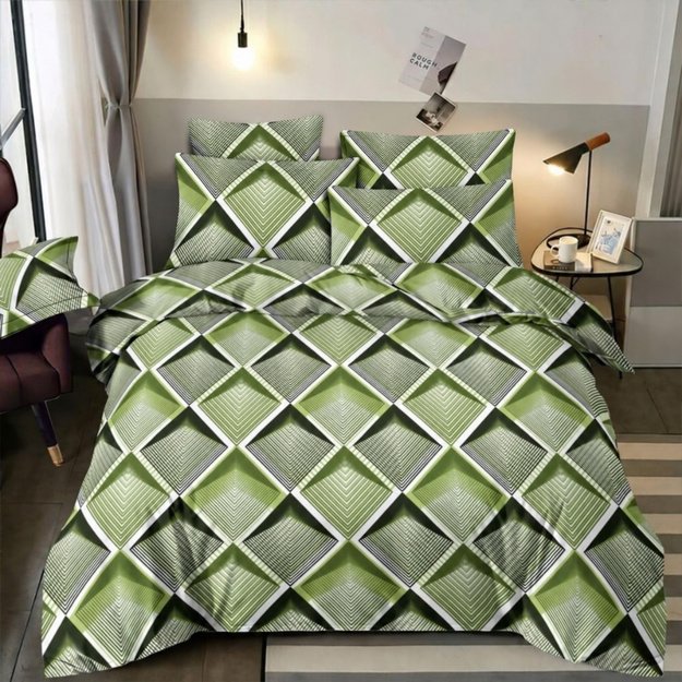 Medvilninė patalynė "Geometrinė žaluma"