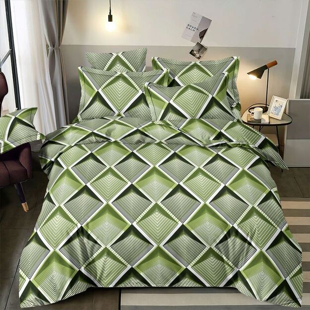 Medvilninė patalynė "Geometrinė žaluma"