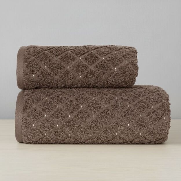 OLIVER medvilninis rankšluostis "Tamsiai rudas"