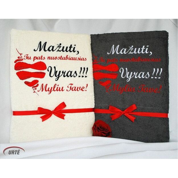 Siuvinėtas rankšluostis "Širdis širdin" 2