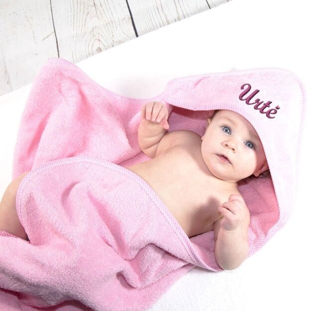 Kūdikio rankšluostis su kapišonu "Vardinis"